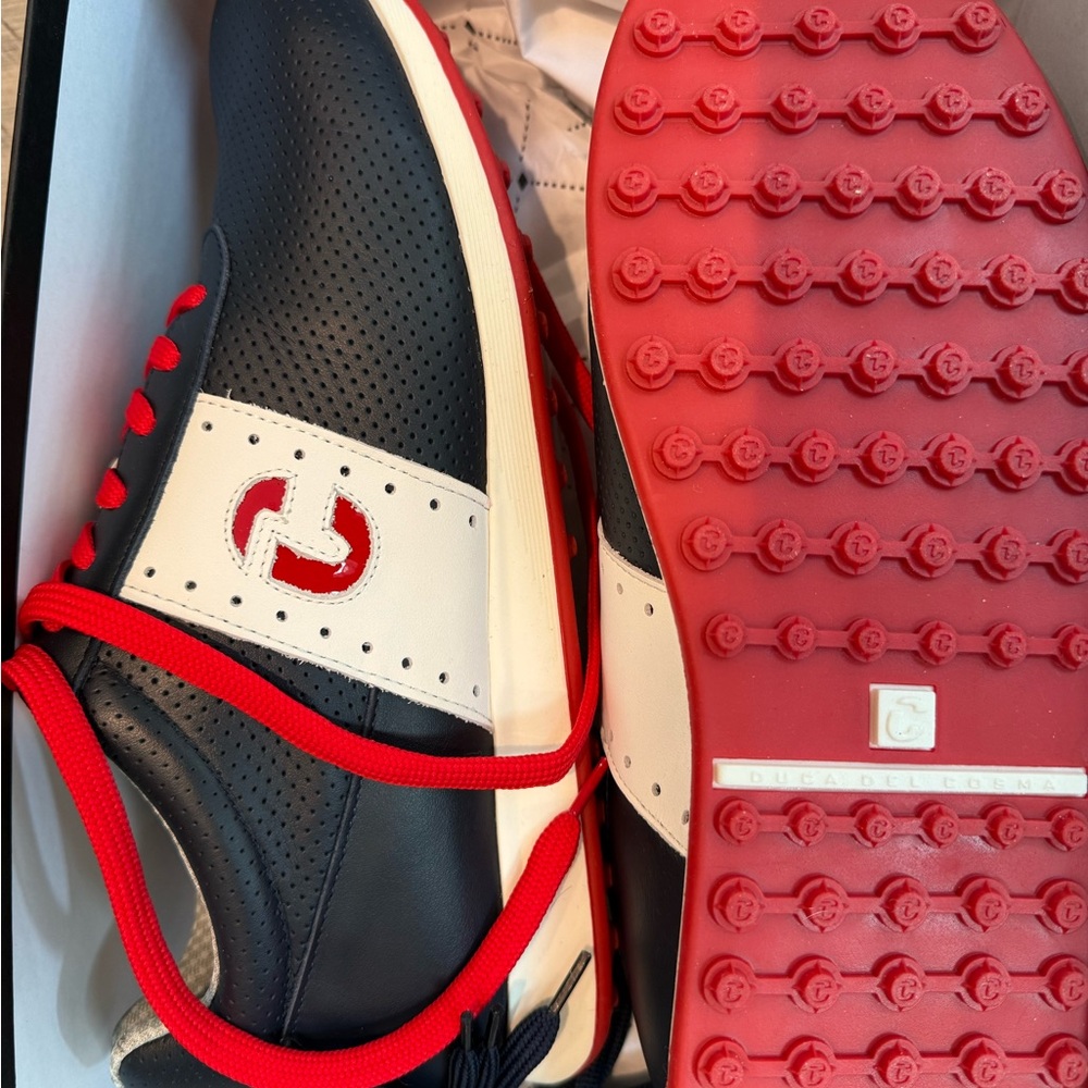 Duca del Cosma Black and Red Athletic Shoes